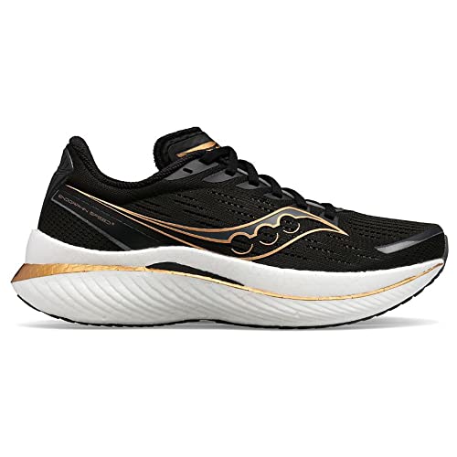 Saucony Men's Endorphin Speed 3 Running Shoe, Black/GOLDSTRUCK, 12 Medium