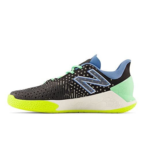 New Balance Men's Fresh Foam X Lav V2 Hard Court Tennis Shoe, Black/Heritage Blue, 8 W