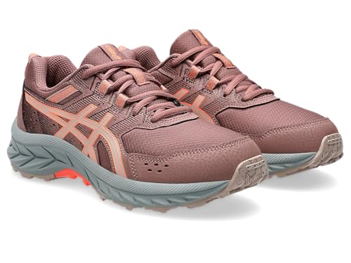 ASICS Kid's PRE Venture 9 Grade School Trail Running Shoes, 6.5, Rubble RED/Fawn