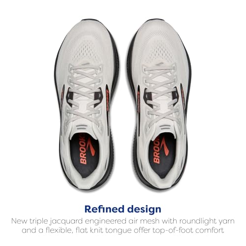 Brooks Men’s Ghost 18 Neutral Running & Walking Shoe - Coconut/Pearl/Tigerlily - 10.5 Wide