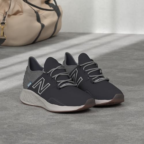 New Balance Women's Fresh Foam Roav Running Shoe,Black/Light Aluminum,8.5
