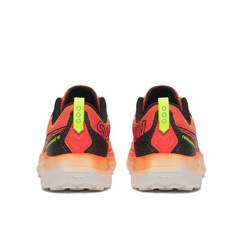 Saucony Men's Peregrine 16 Sneaker, Fire/Black, 10