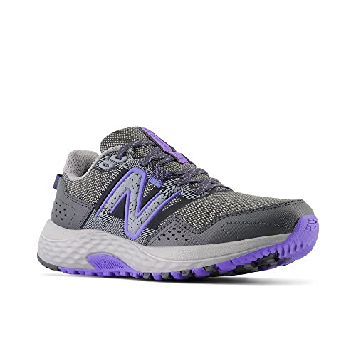 New Balance Women's 410 V8 Trail Running Shoe, Shadow Grey/Electric Indigo/Black, 9.5 W