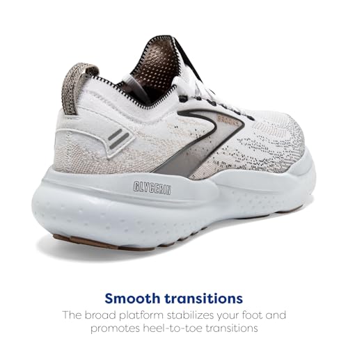 Brooks Women’s Glycerin Stealthfit 21 Neutral Running Shoe - White/Grey/Black - 11.5 Medium