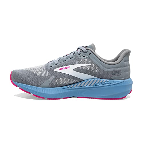 Brooks Women’s Launch GTS 9 Supportive Running Shoe - Grey/Blue/Pink - 12 Medium