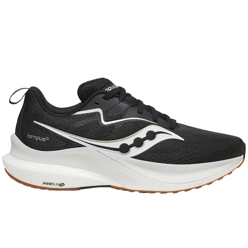 Saucony Women's Tempus 2 Sneaker, Black/White, 8