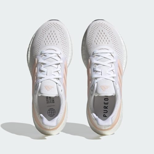 Adidas Womens Pureboost 23 White/Wonder Quartz/Core Black 7