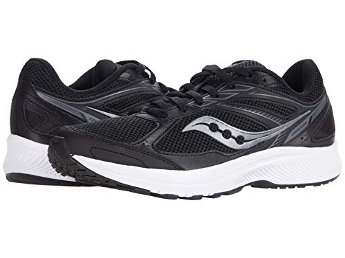 Saucony Men's Cohesion 14 Road Running Shoe, Black/White, 10.5