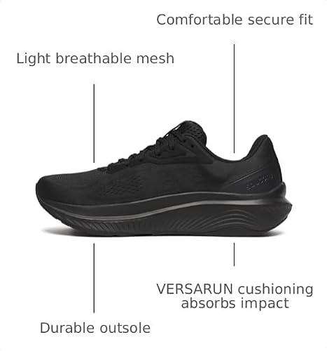 Saucony Women's Echelon 10 Sneaker, Black/Black/Black, 5