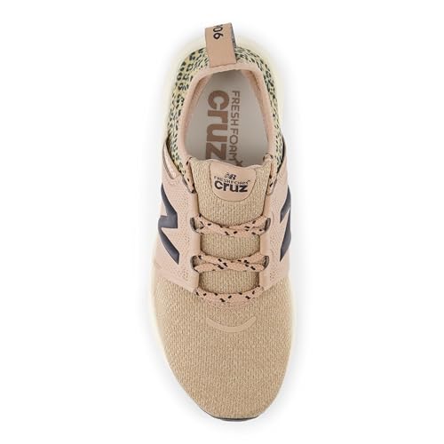 New Balance Women's Fresh Foam X Cruz V3 Running Shoe, Flat Taupe/Black Cement/Flat Taupe, 8 M