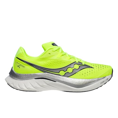 Saucony Men's Endorphin Pro 4 Sneaker, Citron/Navy, 10