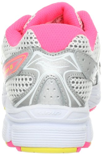 Saucony Girls' Cohesion 6 Lace Running Shoe (Little Kid/Big Kid),White/Pink/Citron,3.5 M US Big Kid