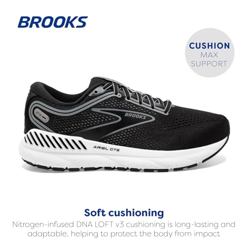Brooks Women’s Ariel GTS 23 Supportive Running Shoe - Black/Grey/White - 6 Medium