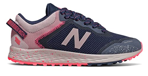 New Balance Kid's Fresh Foam Arishi V1 Lace-Up Trail Running Shoe, Natural Indigo/Saturn Pink/Guava, 10.5 M US Little Kid (4-8 Years)