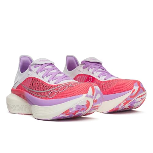 Saucony Unisex Endorphin Elite 2 Running Shoe, Coral/White, 5