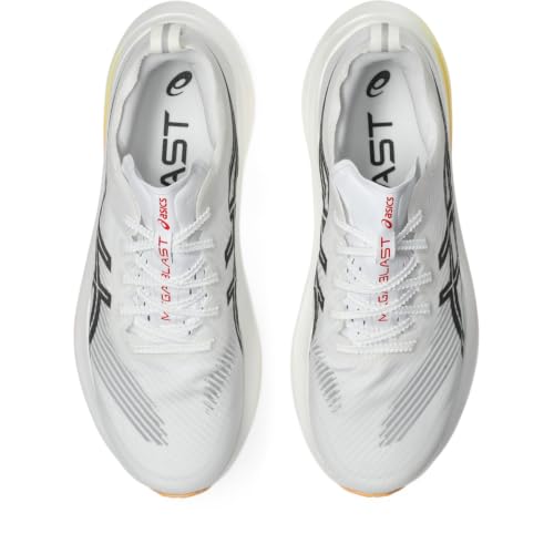 ASICS Unisex MEGABLAST Running Shoes, 13M / 14.5W, White/Orange Glow