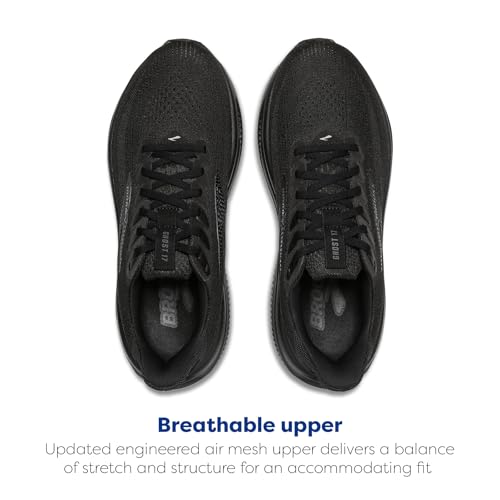 Brooks Men’s Ghost 17 Neutral Running Shoe - Black/Black/Ebony - 13 Medium