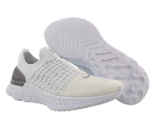 Nike React Phantom Run Flyknit 2 Women's Road Running Shoes (CJ0280-100, True White/White/Pure Platinum/Metallic Silver) Size 5.5