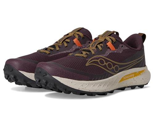 Saucony Men's Peregrine 15 Sneaker, Wine/Kodiak, 11