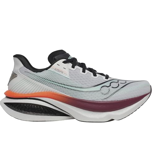 Saucony Men's Endorphin Azura Sneaker, White/Crimson, 9.5
