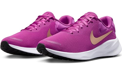 Nike Men's Revolution 7 Women's Road Running Shoes, Hot Fuchsia MTLC Red Bronze White Black, 8