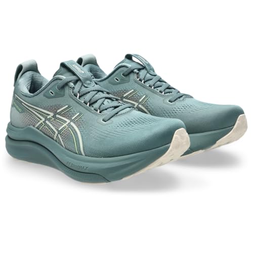 ASICS Women's Gel-Kayano 33 Running Shoes, 8, Foggy Teal/Rose DUST