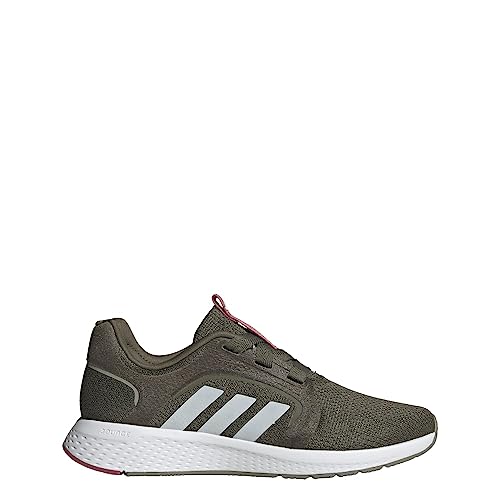 adidas Women's Edge Lux 5 Sneaker, Olive Strata/White/Pink Strata, 8