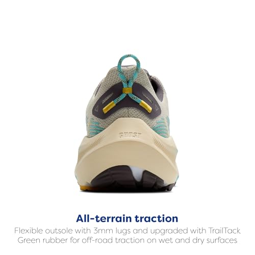 Brooks Men's Ghost Trail, Off-Road Running Shoe for Rugged Terrain - Bleached Sand/Rabbit/Bluefish - 9 Medium