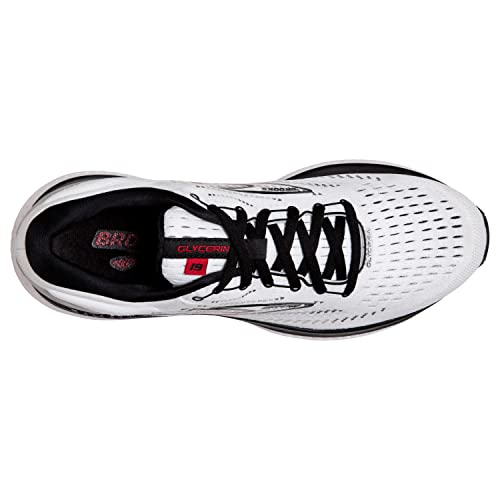 Brooks Men's Glycerin 19 Neutral Running Shoe - White/Black/Red - 15