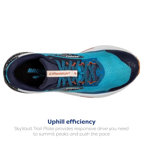 Brooks Men's Catamount 2 Trail Running Shoe - Peacoat/Atomic Blue/Rooibos - 9.5 Medium