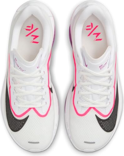 Nike Women's Zoom Fly 6 Competition Running Shoes, White Black Vivid Grape Hyper Pink, 9
