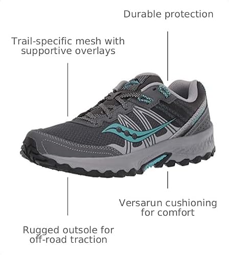 Saucony Women's Excursion TR14 Trail Running Shoe, Charcoal/Marine, 8.5