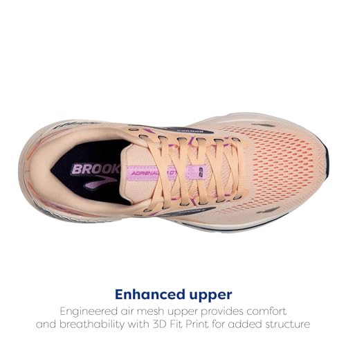 Brooks Women’s Adrenaline GTS 23 Supportive Running Shoe - Apricot/Estate Blue/Orchid - 7.5 Medium - alternate view 4