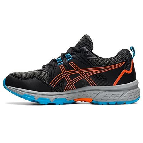 ASICS Kid's Gel-Venture 8 Grade School Running Shoes, 4.5, Black/Marigold Orange