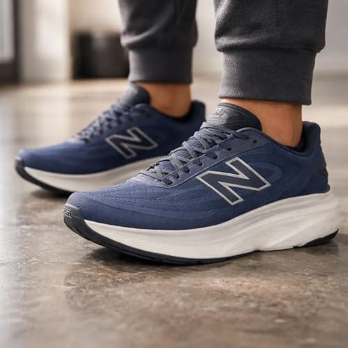 New Balance Men's Fresh Foam X More V6 Running Shoe, Graphite/Vintage Indigo, 10.5