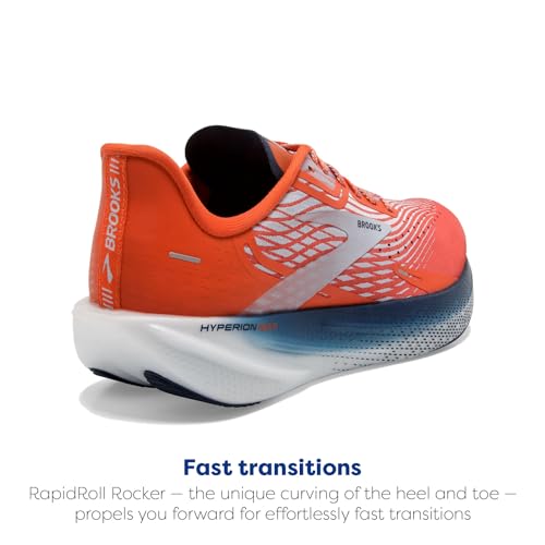 Brooks Men’s Hyperion Max Neutral Running Shoe - Cherry Tomato/Arctic Ice/Titan - 10.5 Medium