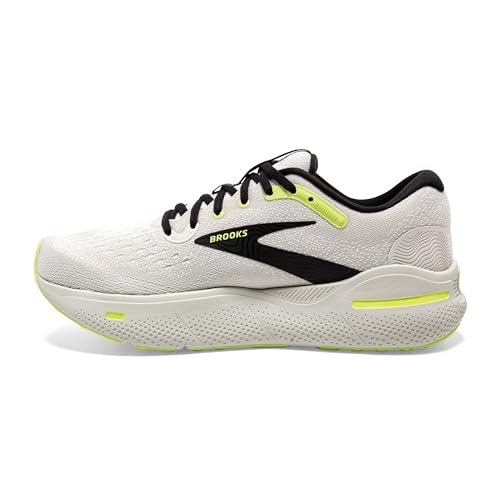 Brooks Men’s Ghost Max Cushion Neutral Running & Walking Shoe - Grey/Black/Sharp Green - 11.5 Medium