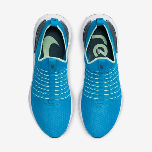 Nike React Phantom Run Flyknit 2 Men's Road Running Shoes (CJ0277-402, Blue Orbit/Vapor Green/Deep Ocean/Blue Orbit) Size 12