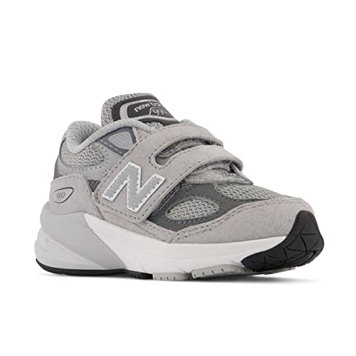 New Balance Kid's 990 V6 Sneaker, Grey/Silver, 11 Medium US