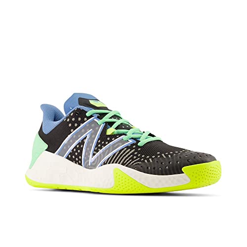 New Balance Men's Fresh Foam X Lav V2 Hard Court Tennis Shoe, Black/Heritage Blue, 8 W