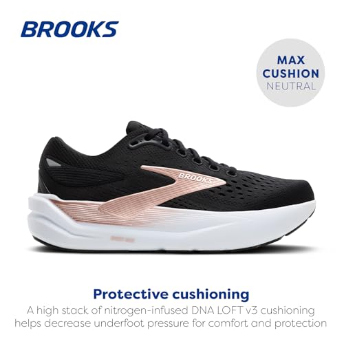 Brooks Women Ghost Max 3 Black/Black/Rose Gold 8 Wide