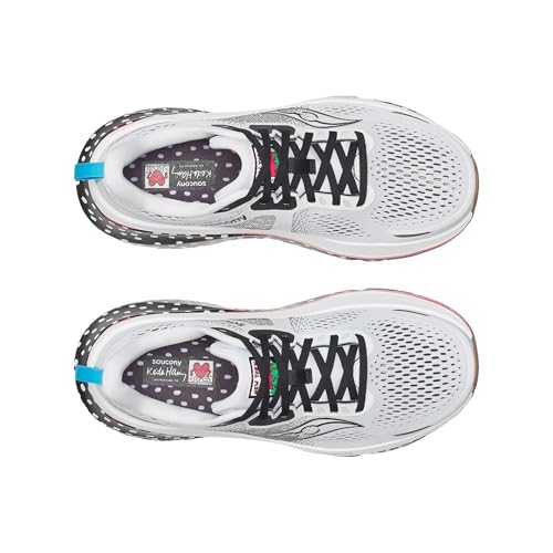 Saucony Women's Guide 18 Sneaker, White/Black, 11.5