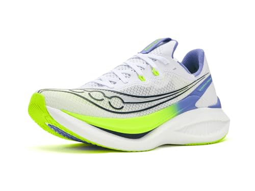 Saucony Women's Endorphin Pro 5 Sneaker, White/Iolite, 9