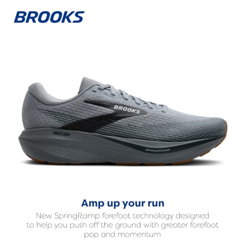 Brooks Men’s Ghost AMP Neutral Running Shoe - Primer/Ebony/Oyster - 10 Medium