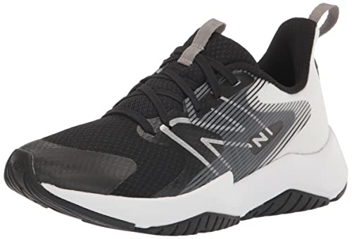New Balance Unisex Child Rave V2 Lace-up Running Shoe, Black/White, 5 Big Kid US