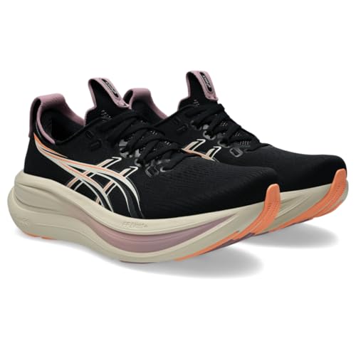 ASICS Women's Gel-Nimbus 28 Running Shoes, 8, Black/Taro Purple
