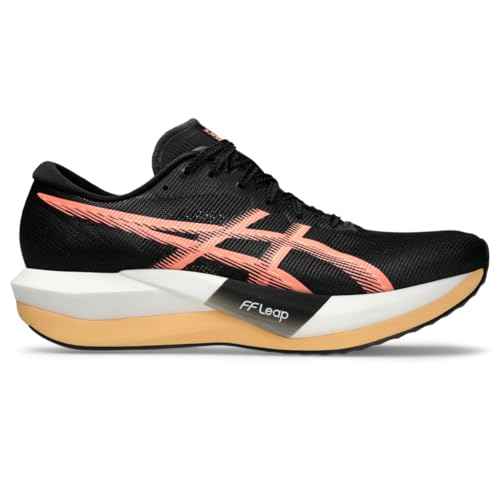 ASICS Unisex Magic Speed 5 Running Shoes, 10.5M / 12W, Black/Sun Coral