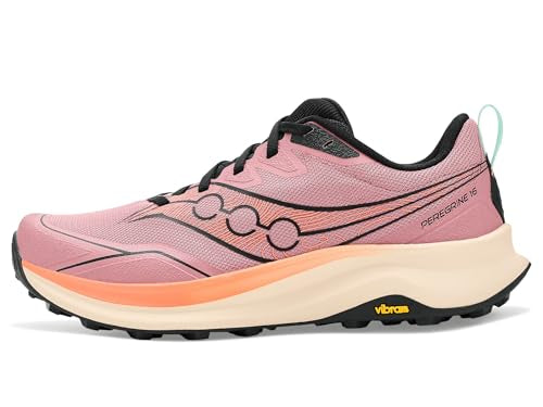 Saucony Women's Peregrine 16 Sneaker, Mauve/Salmon, 9