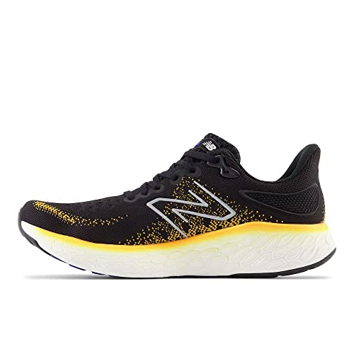 New Balance Men's Fresh Foam X 1080 V12 Running Shoe, Black/Hot Marigold, 7.5