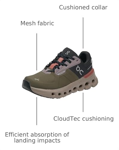 On Women's Cloudrunner 2 Waterproof Sneakers, Olive/Mahogany, 9.5 Medium US